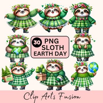 Preview of Watercolor Cute Sloth Animals Clipart Set [Commercial Used Allowed]