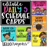 Editable Daily 5 Schedule Cards