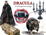 Watercolor Dracula Vampire Clipart