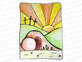 Watercolor Easter Religious Scene Clip Art