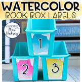 Watercolor Book Bin Labels - Book Box Labels