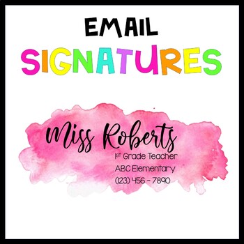 Preview of Watercolor Email Signatures - EDITABLE