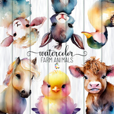 Watercolor Farm Animals - Transparent Clipart Illustrations