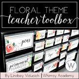 Watercolor Floral Teacher Toolbox Labels {EDITABLE}