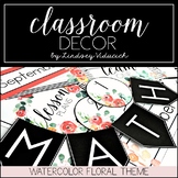 Watercolor Floral Theme Classroom Decor {EDITABLE}