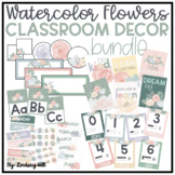 Watercolor Flowers Classroom Decor Bundle