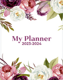 Printable Watercolor Flowers Teacher Planner 2023-2024