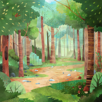 Watercolor forest