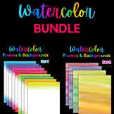 Watercolor Frames, Borders, and Backgrounds Bundle