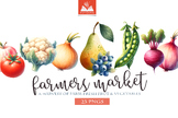 Watercolor Fruit & Vegetable illustrations PNGs