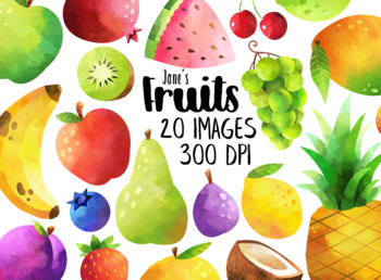 Preview of Watercolor Fruits Clipart