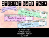 Watercolor Letter Strip Name Tags with Write in Names