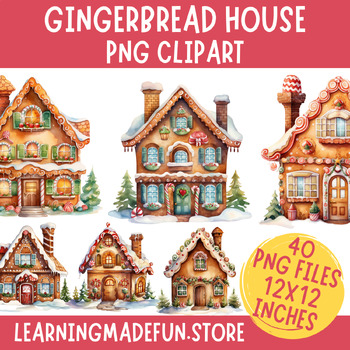 Watercolor Gingerbread Houses PNG Clipart, Christmas Clip Art ...