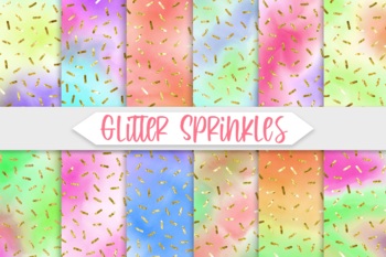 Watercolor Glitter Sprinkles Background Digital Papers by