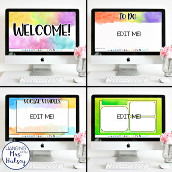 Watercolor Google Slides Templates - Distance Learning | TPT