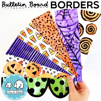 Preview of Watercolor Halloween Bulletin Board Borders - Fall and October Classroom Decor