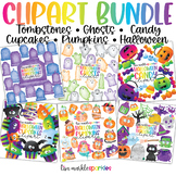 Watercolor Halloween Clipart Bundle Tombstone Ghost Candy 