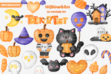 Watercolor Halloween Clipart: Spooky Witch, Ghosts, and Ca