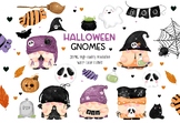 Watercolor Halloween Gnomes Clipart,Clipart, Instant Digit