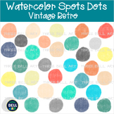 Watercolor Hand Painted Dots, Circles Clipart PNG {Three B