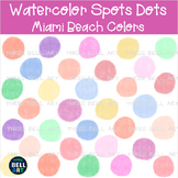 Watercolor Hand Painted Dots, Circles Shapes Clipart {Thre