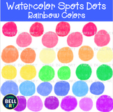 Watercolor Hand Painted Dots, Circles Shapes Clipart {Thre