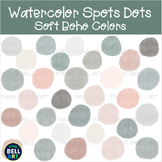 Watercolor Hand Painted Dots, Circles Shapes Clipart {Thre