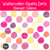 Watercolor Hand Painted Dots, Circles Shapes Clipart {Thre