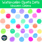 Watercolor Hand Painted Dots, Circles Shapes Clipart {Thre