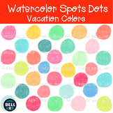 Watercolor Hand Painted Dots, Circles Shapes Clipart {Thre