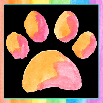 Watercolor Handpainted Puppy Paw Prints Clip Art Set For Commercial Use