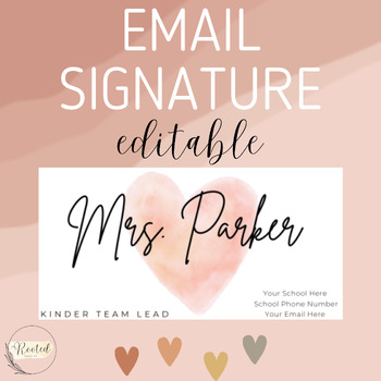 Preview of Watercolor Heart Email Signature/Business Card