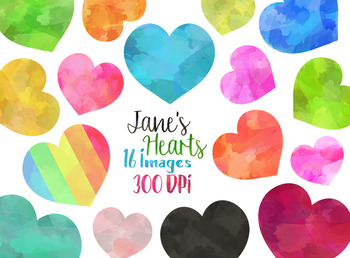 Preview of Watercolor Hearts Clipart
