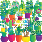 Watercolor House Plants Clipart - Greenery Clipart