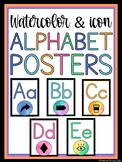 Watercolor Icon Alphabet Posters