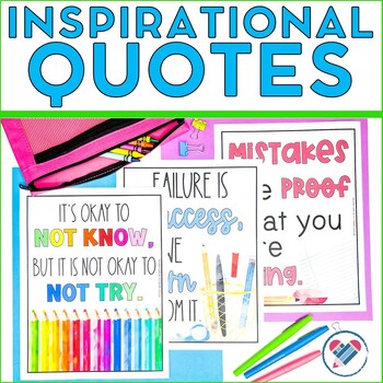 Watercolor Inspirational Quotes Posters Classroom Décor by Create-Abilities