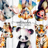 Watercolor Jungle Animals - Transparent Clipart Illustrations