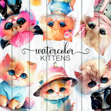 Watercolor Kittens - Funny Pet Cat Transparent Clipart Ill