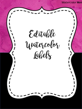 Preview of Watercolor Labels {Pre-Made & EDITABLE!}
