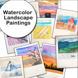 Watercolor Landscape Painting - Polaroid - Middle or High 