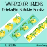 Watercolor Lemons Bulletin Border