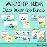Watercolor Lemons Classroom Décor Bundle