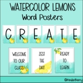 Watercolor Lemons Decorative Word Posters