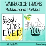 Watercolor Lemons Inspirational Quotes Motivational Posters