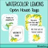 Watercolor Lemons Open House Back to School Gift Tags Freebie