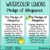 Watercolor Lemons Pledge of Allegiance