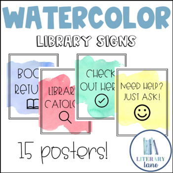 Preview of Watercolor Library Signs