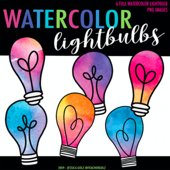 Preview of Watercolor Lightbulbs
