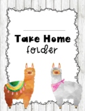 Watercolor Llama Take Home Folder Cover Page