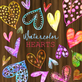 Watercolor Love Heart Doodle Icon Symbol Clip Art